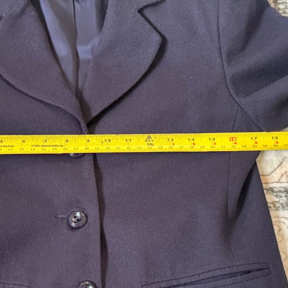 Sag Harbor Navy‎ Blue 100% Pure New Wool 3-Button Blazer Jacket Womens Size 8 - Picture 4 of 6